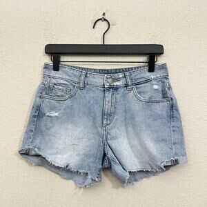 DL1961 Karlie Boyfriend Shorts Blue Denim Perfect Fit Distressed
